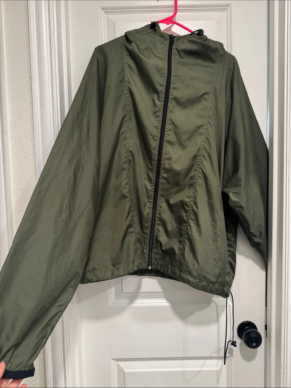 Banana Republic XL Men’s Lightweight Olive Green Hooded Windbreaker Jacket